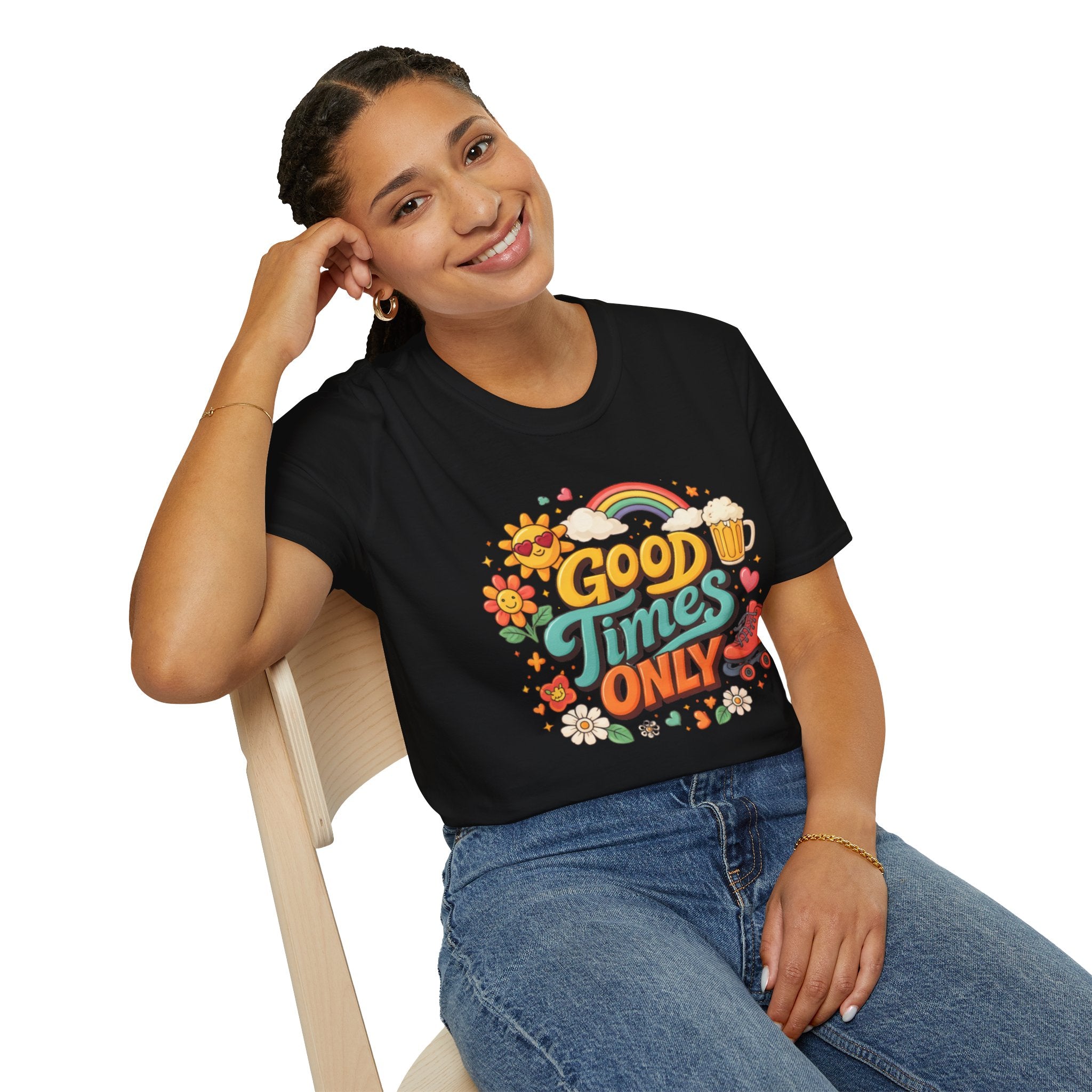 Good Times Only T-Shirt — Retro Roller &amp; Sunshine Graphic Tee