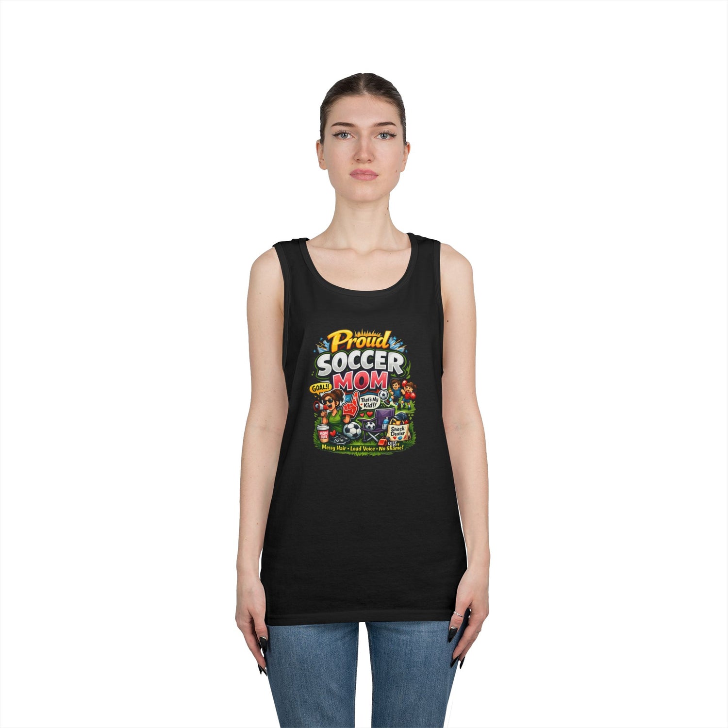 Proud Soccer Mom Dad Funny Tank Top