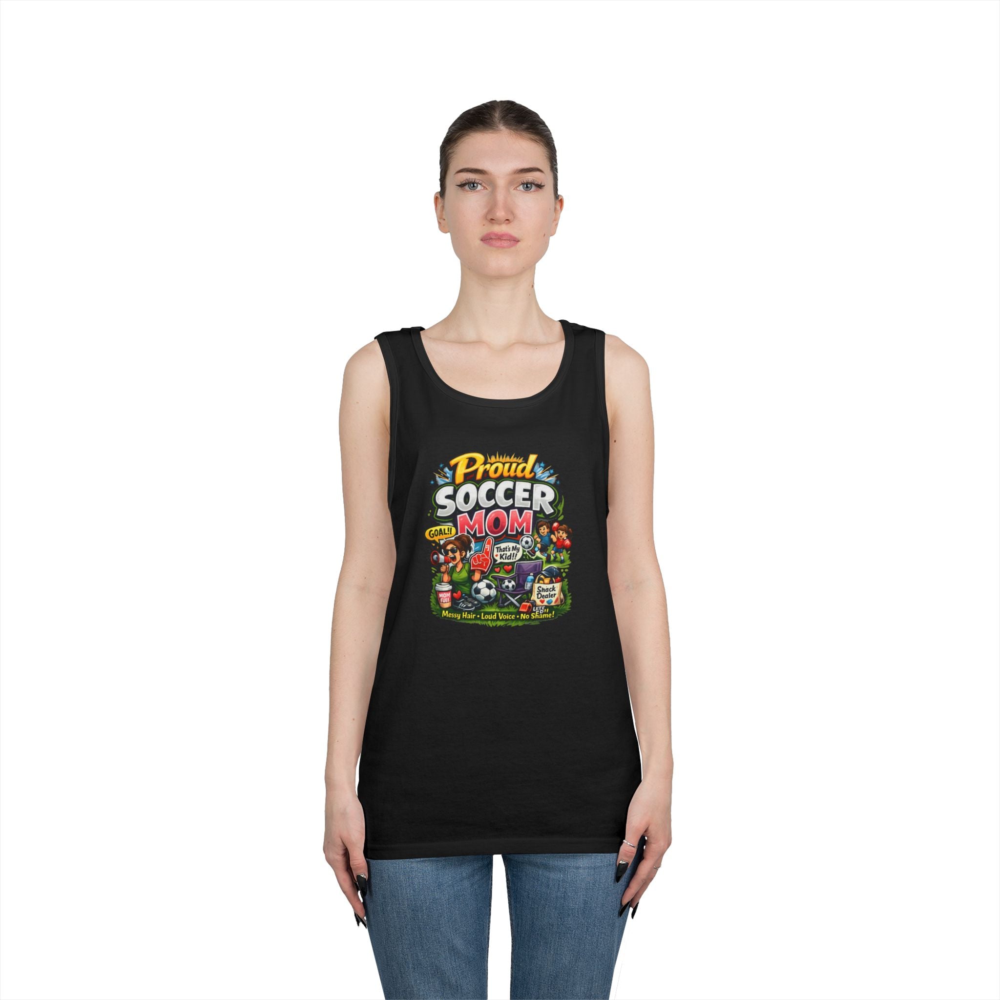 Proud Soccer Mom Dad Funny Tank Top