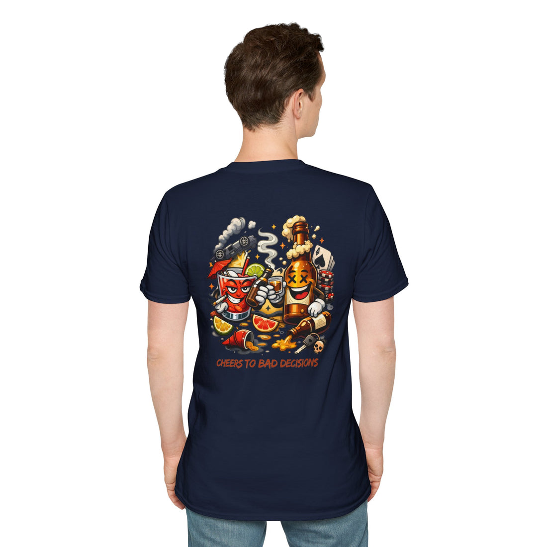 Cheers to Bad Decisions T-Shirt — Funny Party Graphic Tee