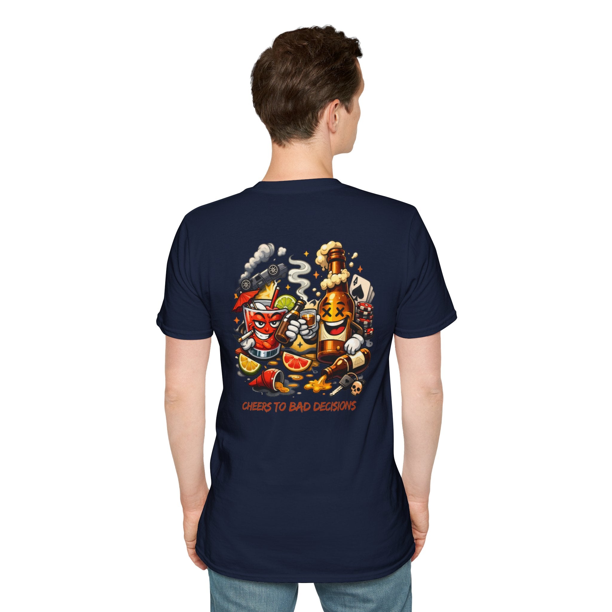 Cheers to Bad Decisions T-Shirt — Funny Party Graphic Tee