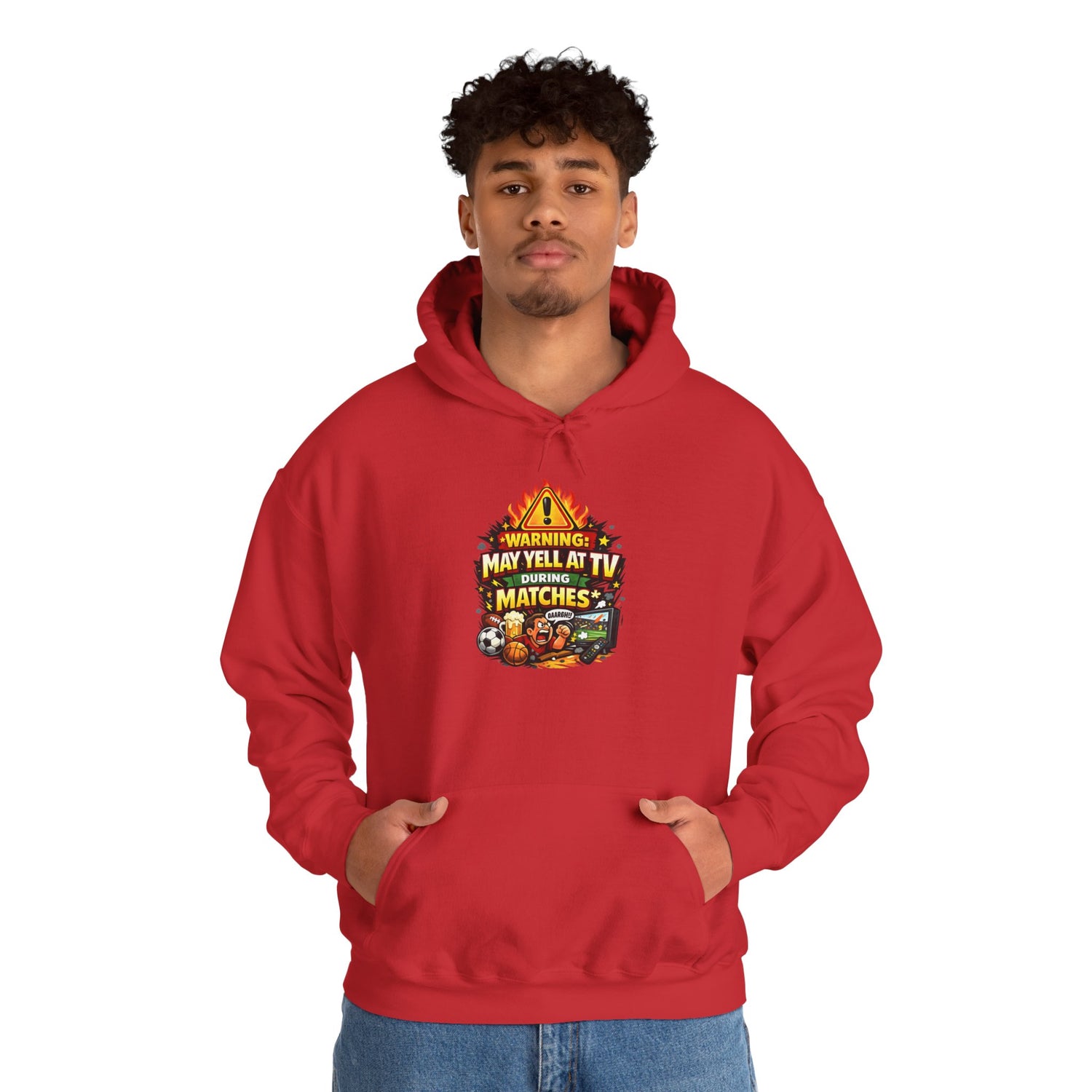 Warning May Yell At TV During Matches Funny Hoodie