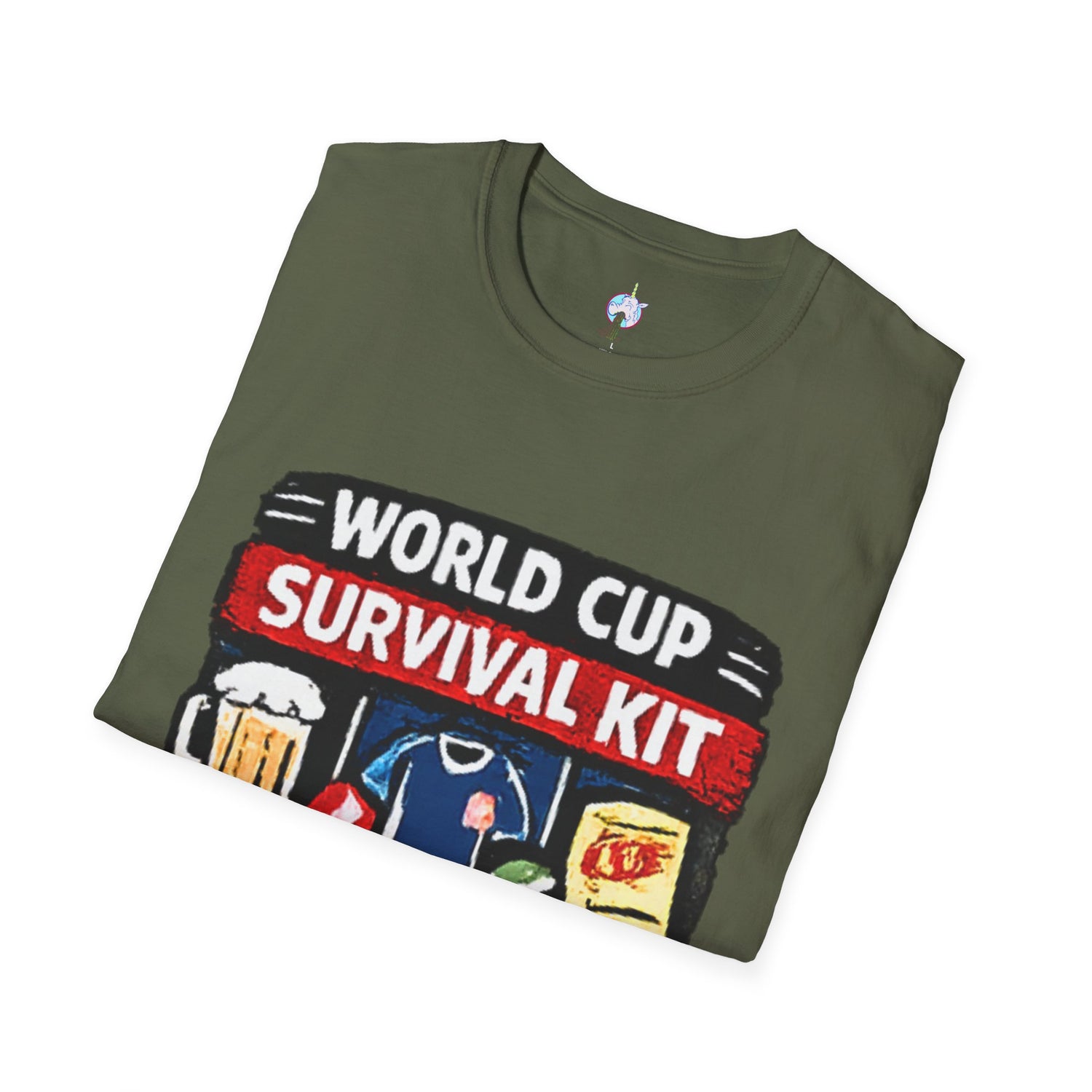 World Cup Survival Kit T-Shirt — Soccer Fan Tee with Beer &amp; Snacks Graphic