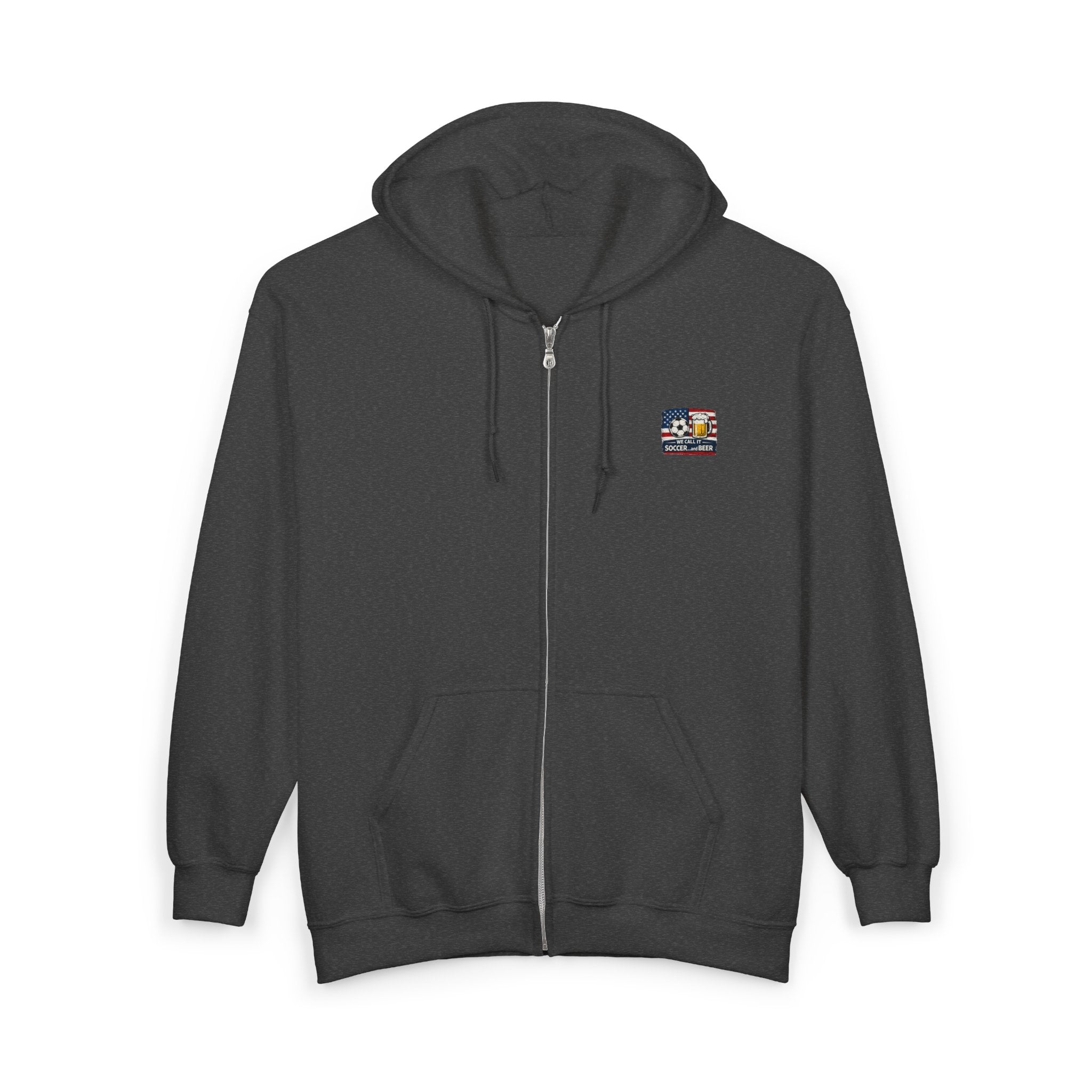 Soccer and Beer Full-Zip Hoodie — We Call It Soccer...and Beer Graphic Jacket