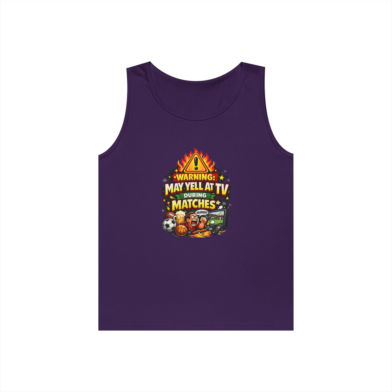 Warning May Yell At TV During Matches Funny Tank Top