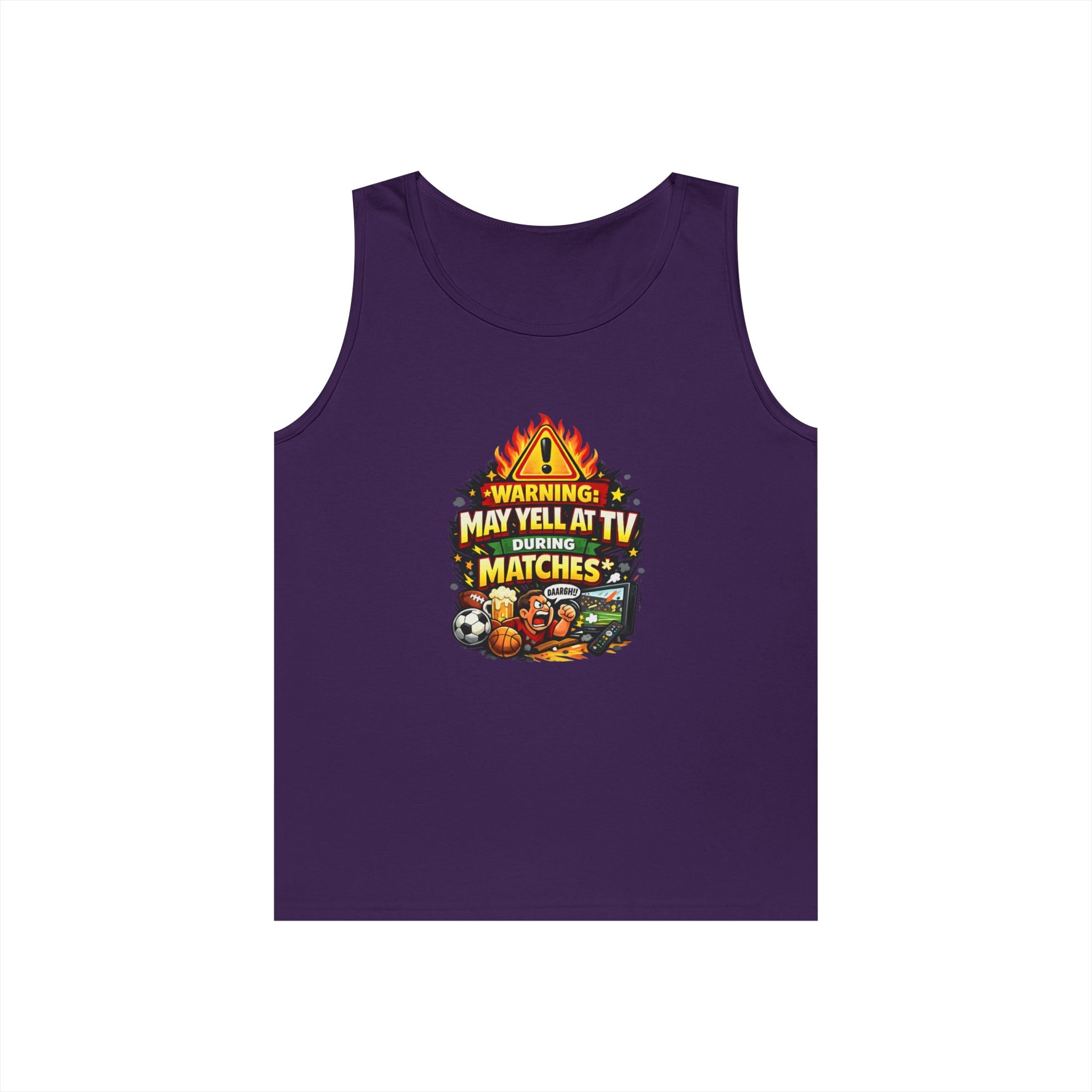 Warning May Yell At TV During Matches Funny Tank Top