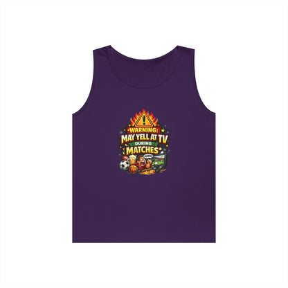 Warning May Yell At TV During Matches Funny Tank Top