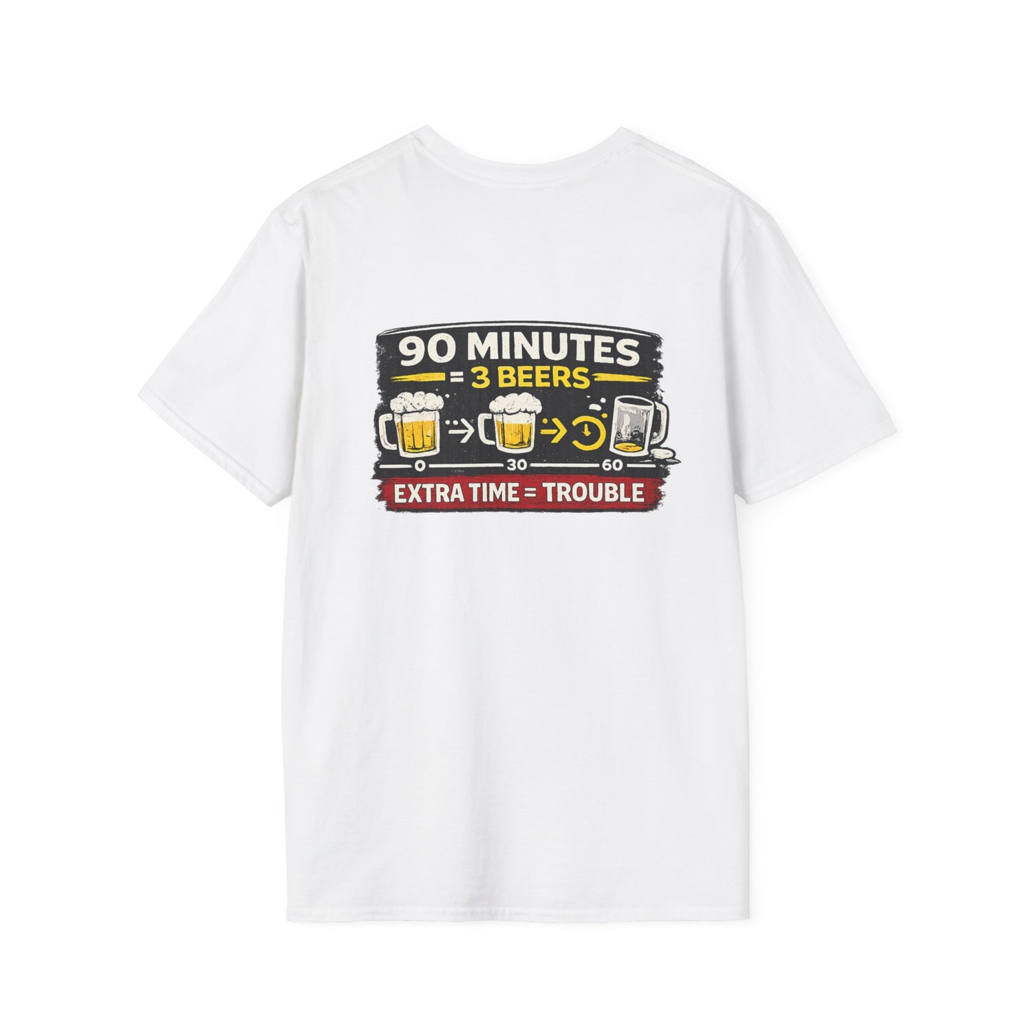 Soccer Fan T-Shirt — "90 Minutes = 3 Beers" Funny Football Game Tee