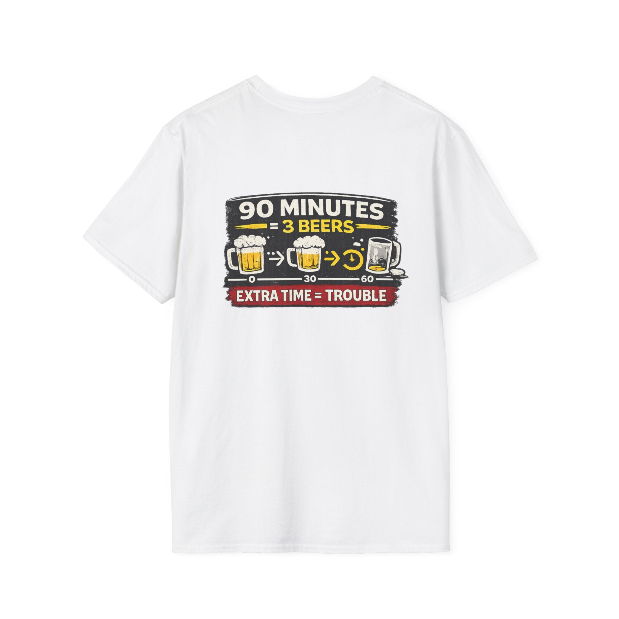 Soccer Fan T-Shirt — "90 Minutes = 3 Beers" Funny Football Game Tee