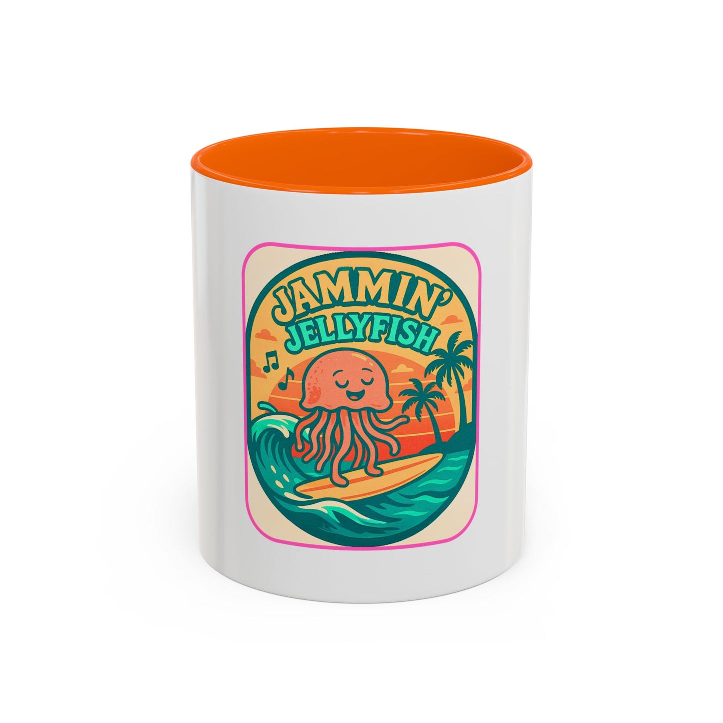 Jammin' Jellyfish Coffee Mug - Fun Surfing Ocean Mug, Tropical Drinkware, Beach Vibes Gift, Casual Teacup, Quirky Kitchen Decor