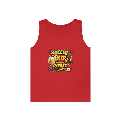 Soccer Beer Repeat Funny Tank Top