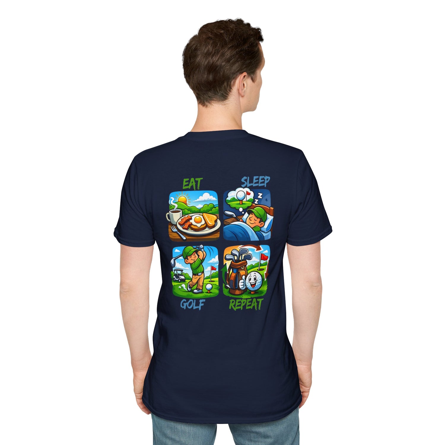 Golf Eat Sleep Repeat T-Shirt — Funny Golfer Graphic Tee