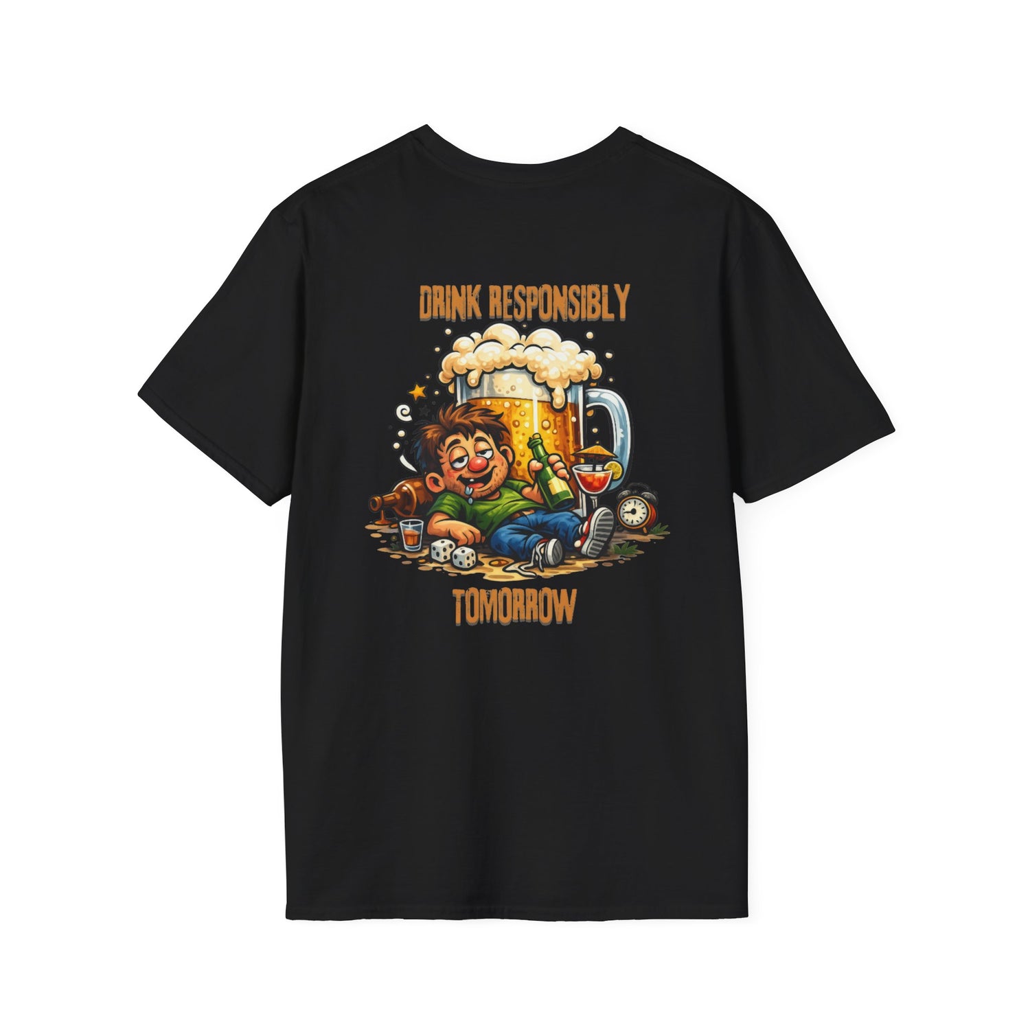 Drink Responsibly Tomorrow T-Shirt — Funny Beer Hangover Graphic Tee