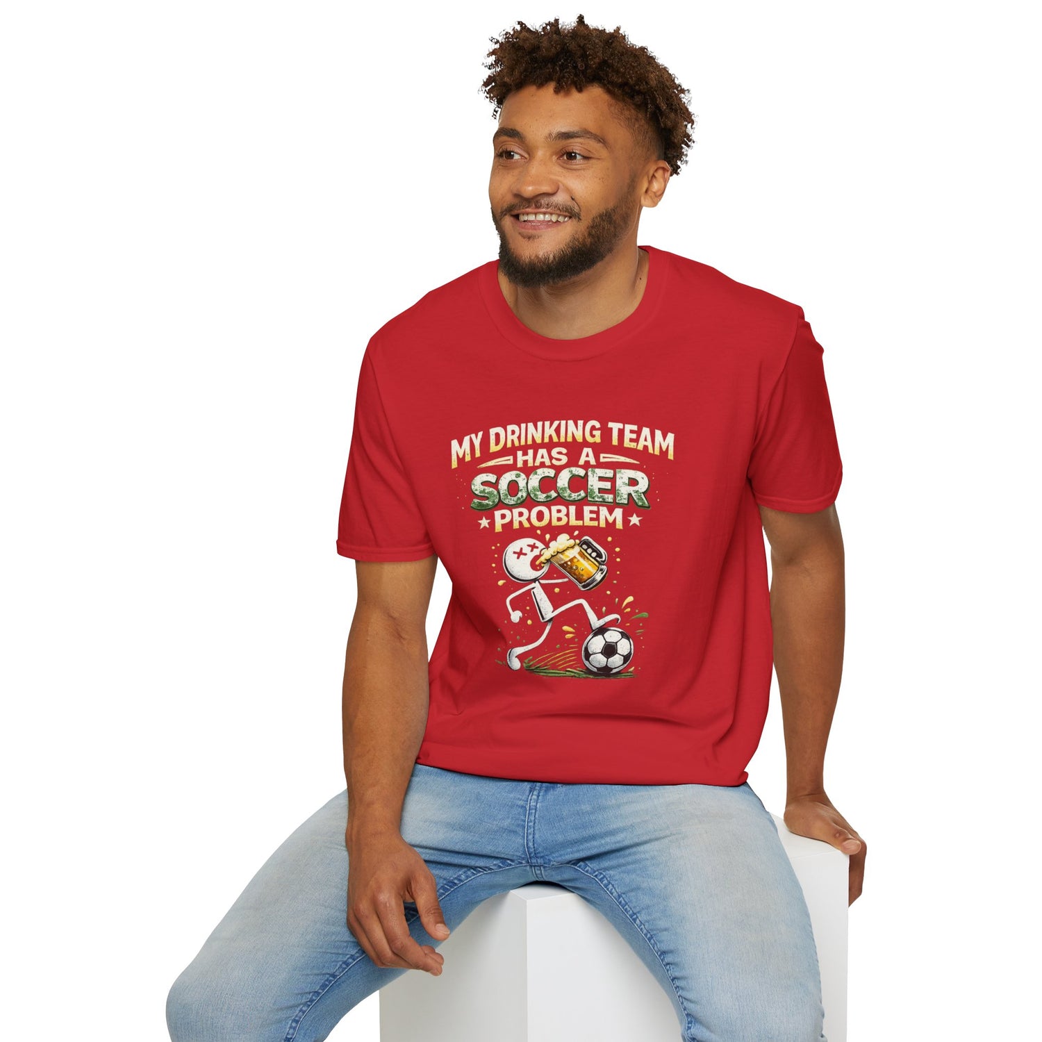 Soccer T-Shirt — "My Drinking Team Has a Soccer Problem" Funny Soccer Fan Tee