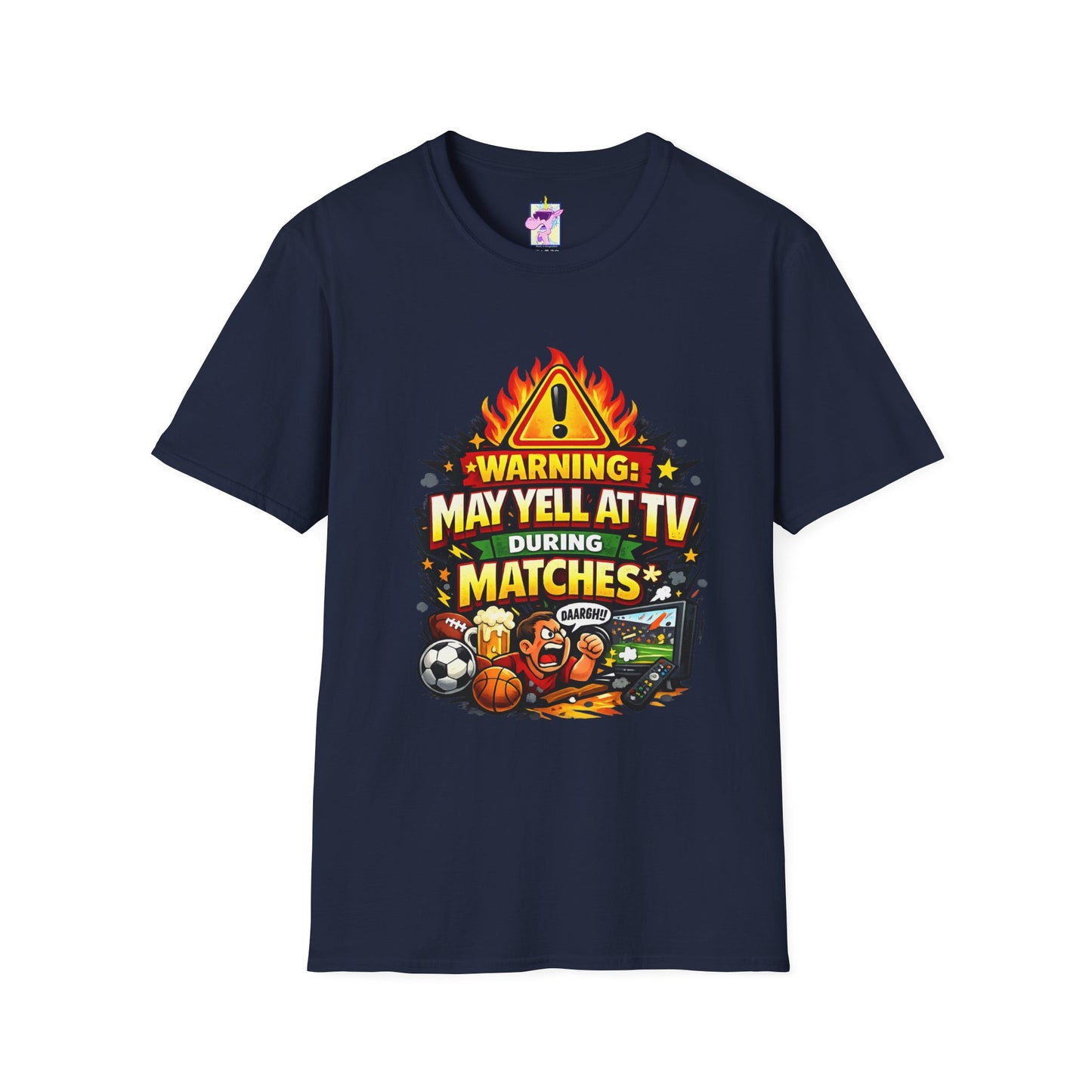 Warning May Yell at TV During Matches Funny Soccer Shirt – Graphic Tee | Soccer Fan Gift