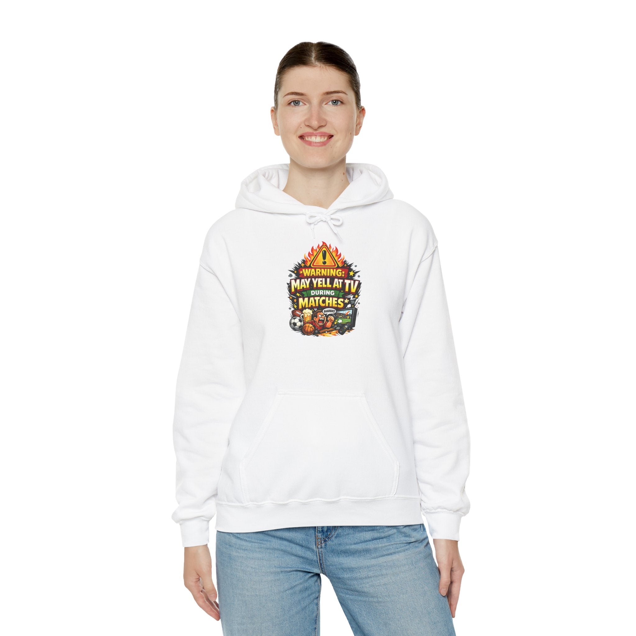Warning May Yell At TV During Matches Funny Hoodie