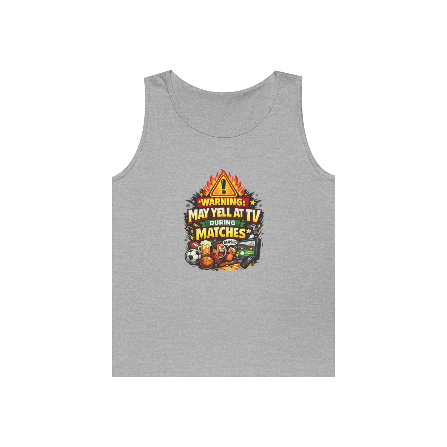 Warning May Yell At TV During Matches Funny Tank Top