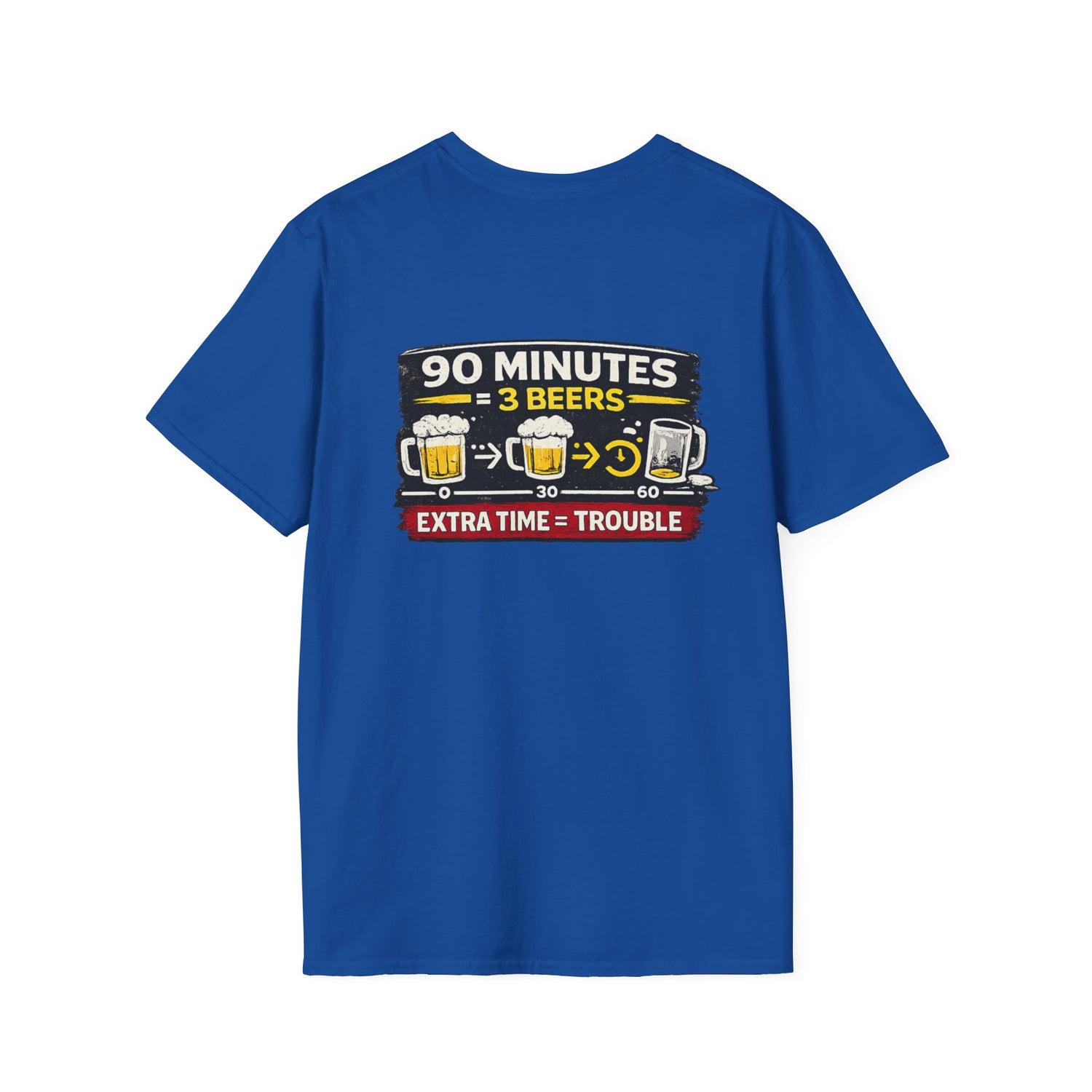 Soccer Fan T-Shirt — "90 Minutes = 3 Beers" Funny Football Game Tee