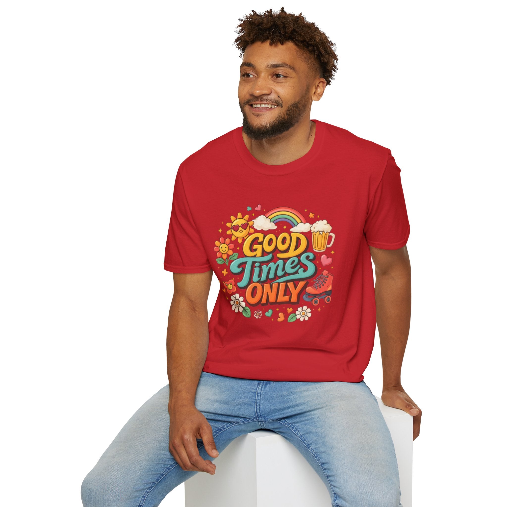 Good Times Only T-Shirt — Retro Roller &amp; Sunshine Graphic Tee