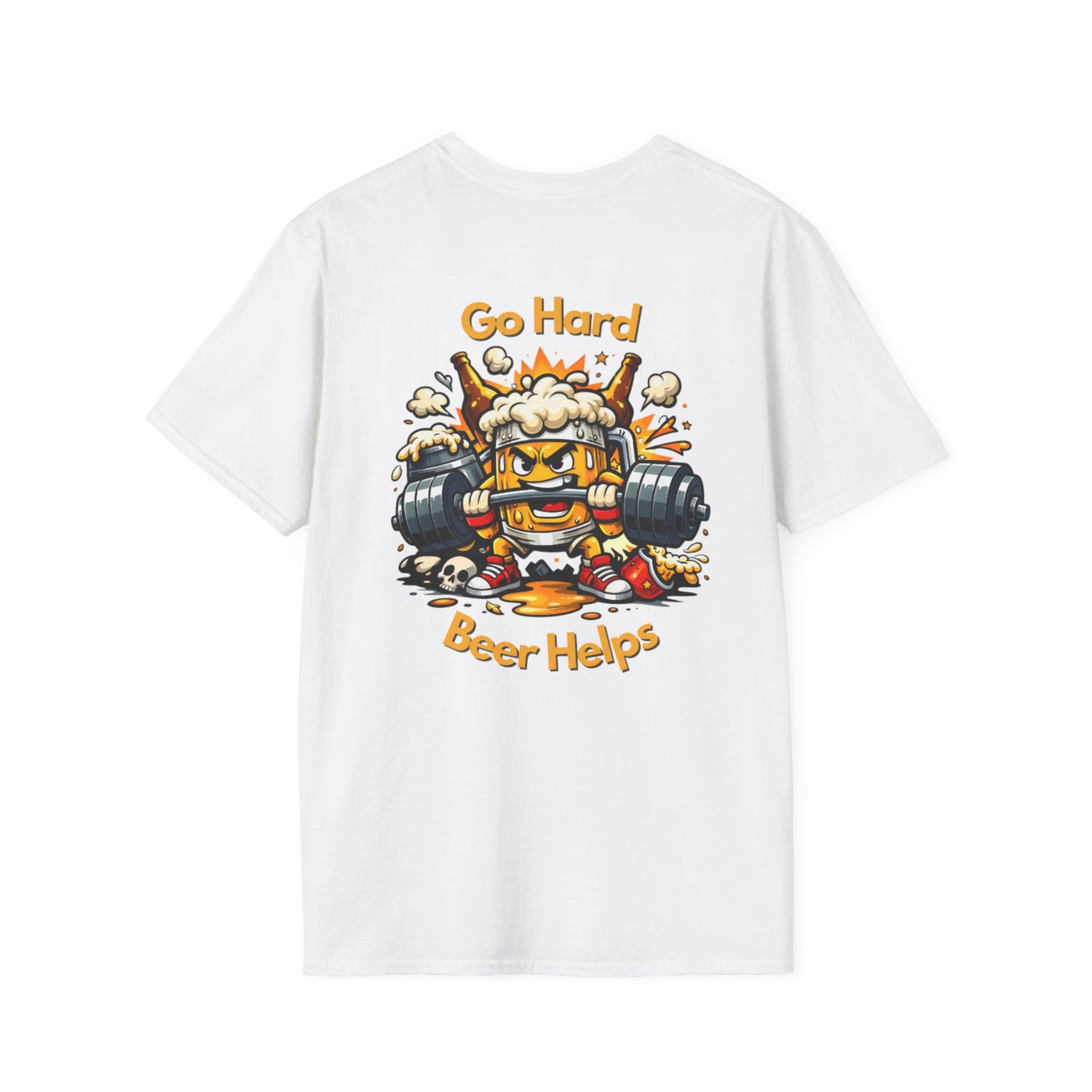 Go Hard Beer Helps T-Shirt — Funny Gym Beer Fitness Graphic Tee