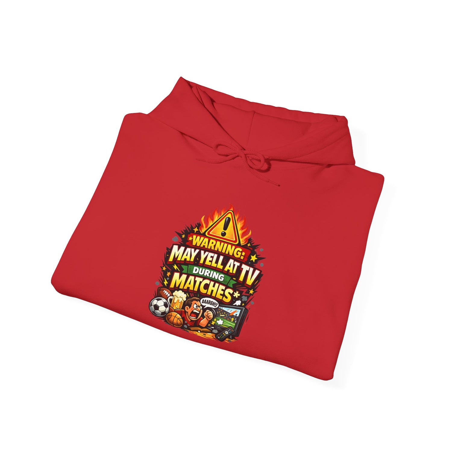 Warning May Yell At TV During Matches Funny Hoodie
