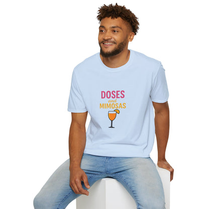 Doses and Mimosas- Party Vibes Unisex T-Shirt