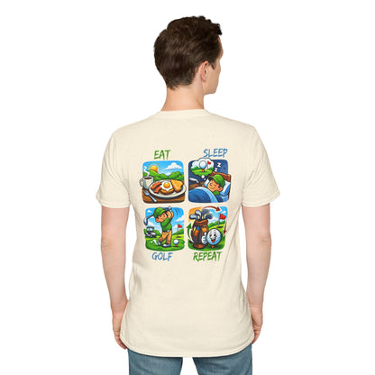 Golf Eat Sleep Repeat T-Shirt — Funny Golfer Graphic Tee