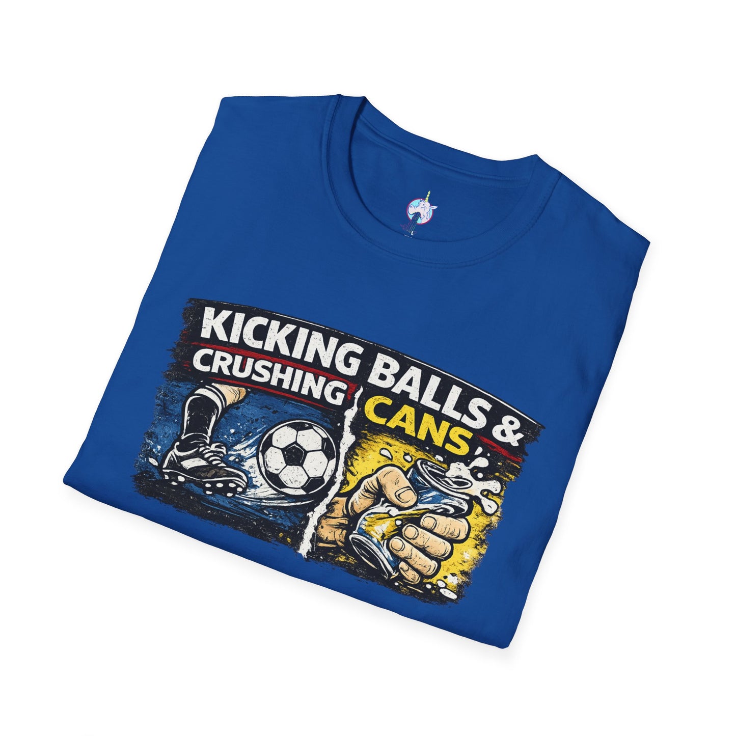 Kicking Balls & Crushing Cans Soccer Graphic T-Shirt