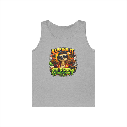 Tank Top — "Keeping It Sleezzy" Tropical Sloth Graphic Tank