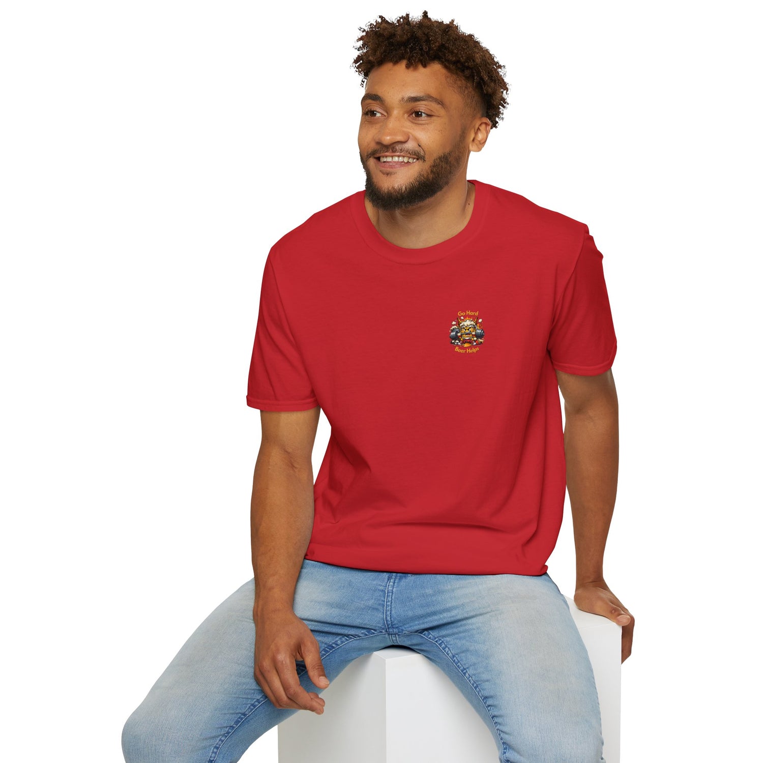 Go Hard Beer Helps T-Shirt — Funny Gym Beer Fitness Graphic Tee