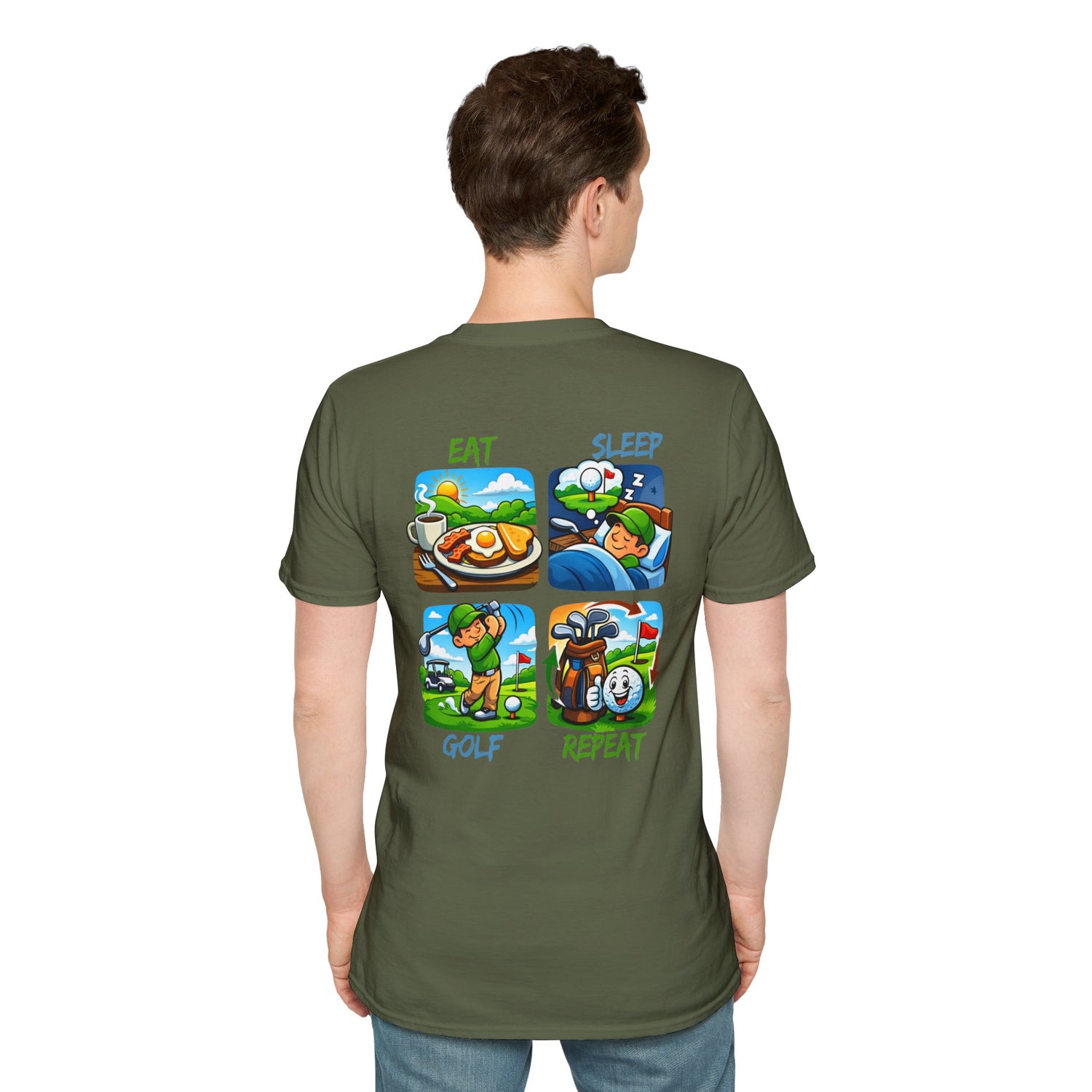 Golf Eat Sleep Repeat T-Shirt — Funny Golfer Graphic Tee