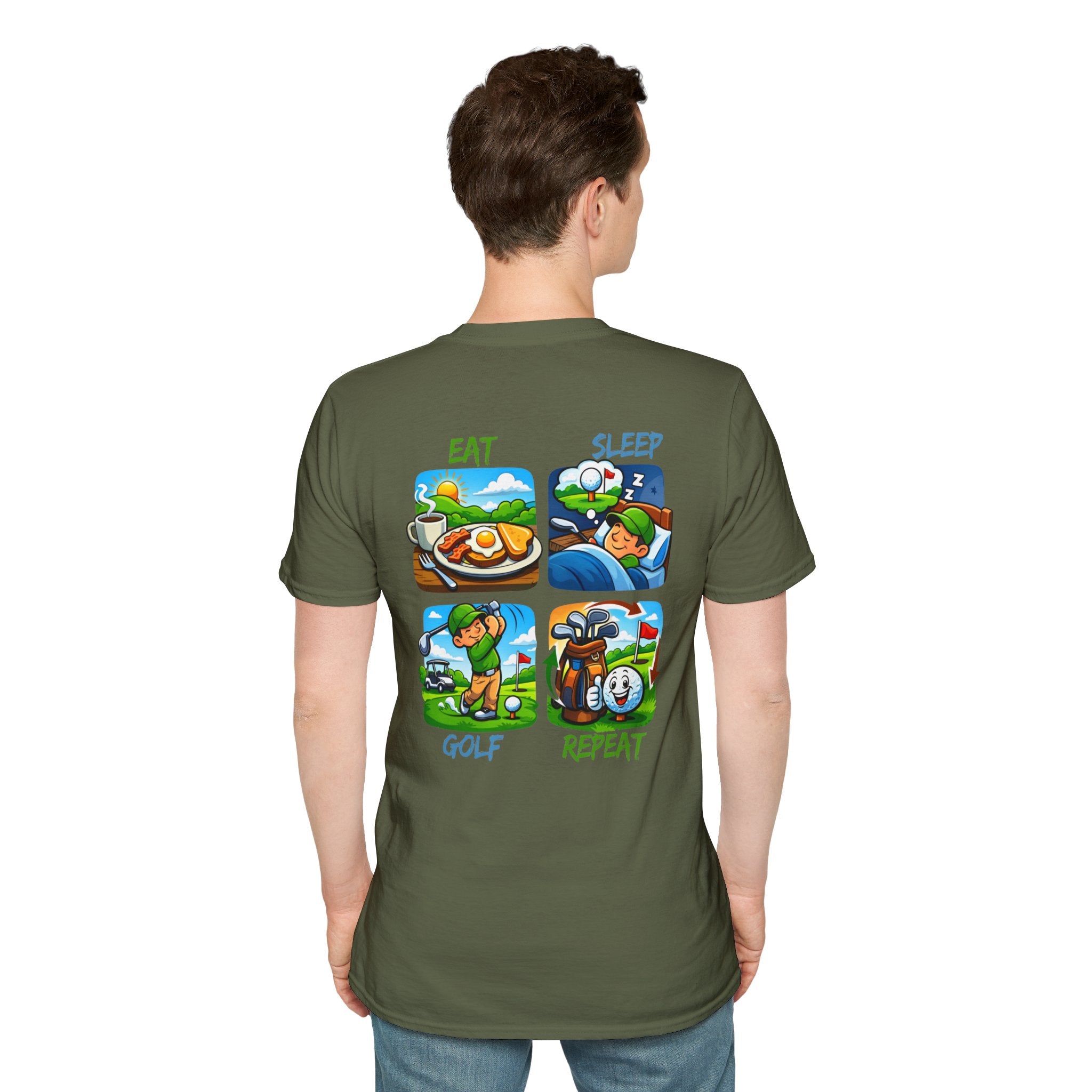 Golf Eat Sleep Repeat T-Shirt — Funny Golfer Graphic Tee