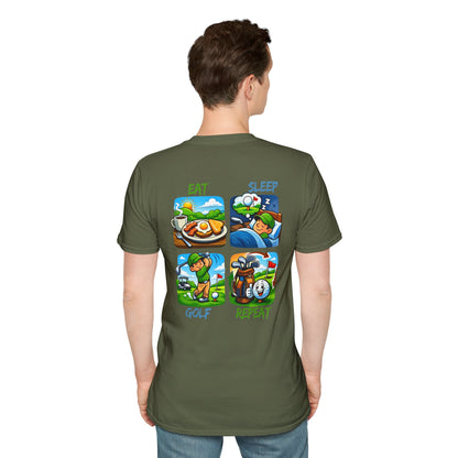 Golf Eat Sleep Repeat T-Shirt — Funny Golfer Graphic Tee