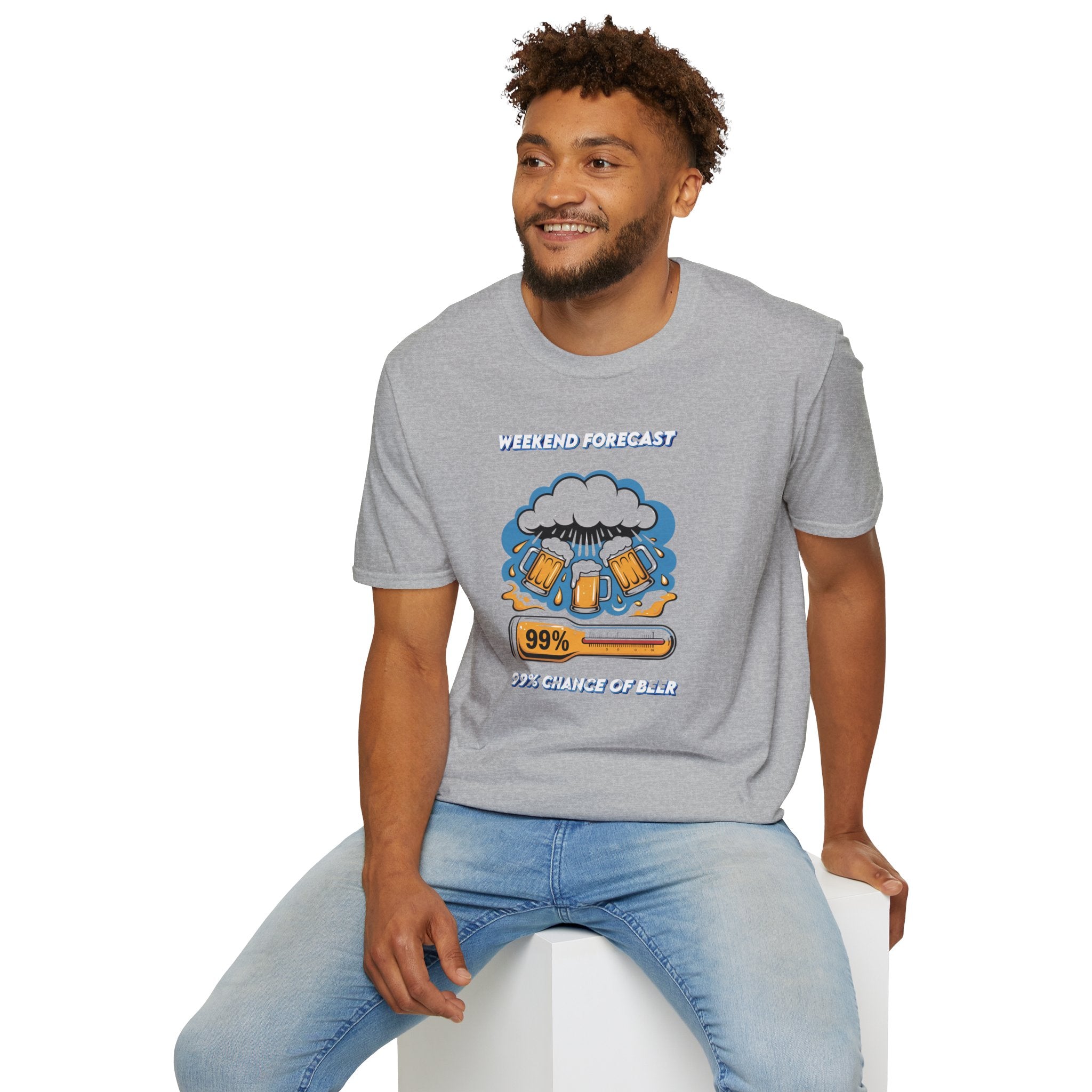 Weekend Forecast Tee — "99% Chance of Beer" Graphic T-Shirt