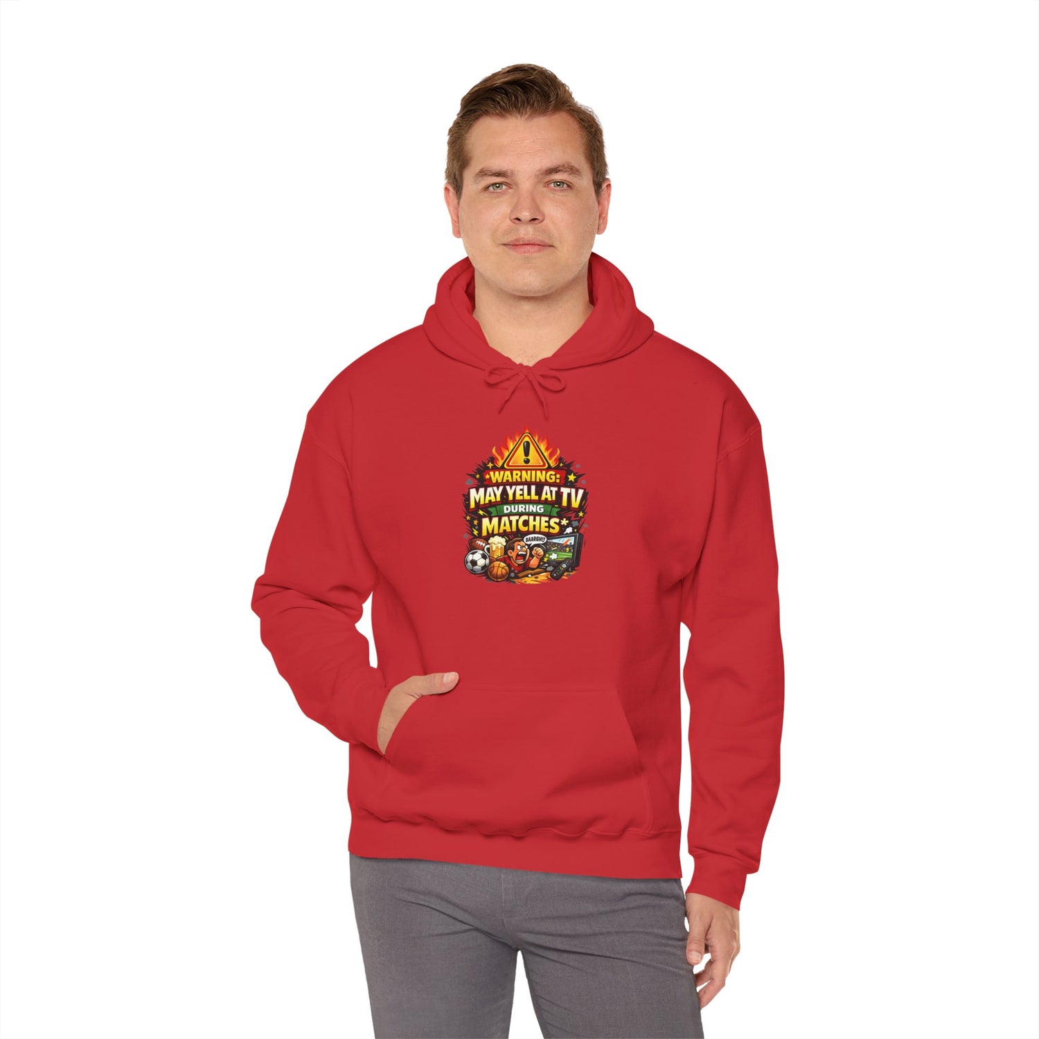 Warning May Yell At TV During Matches Funny Hoodie