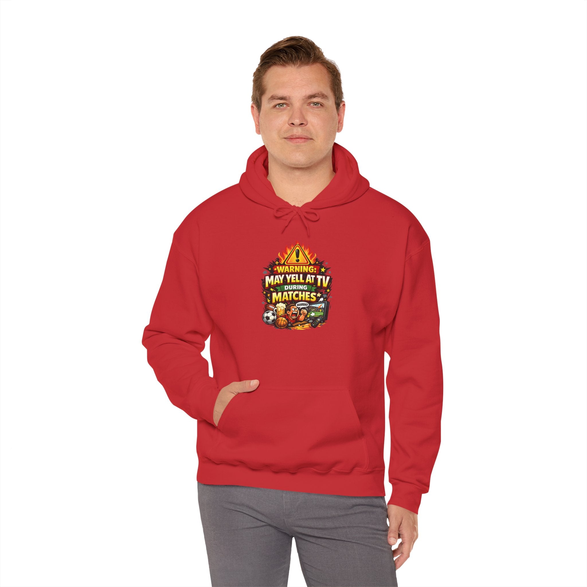 Warning May Yell At TV During Matches Funny Hoodie