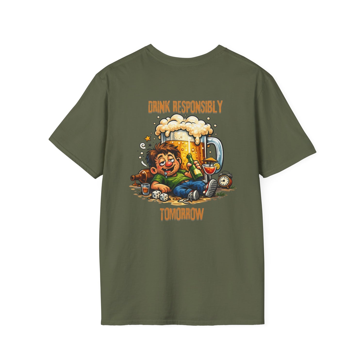 Drink Responsibly Tomorrow T-Shirt — Funny Beer Hangover Graphic Tee