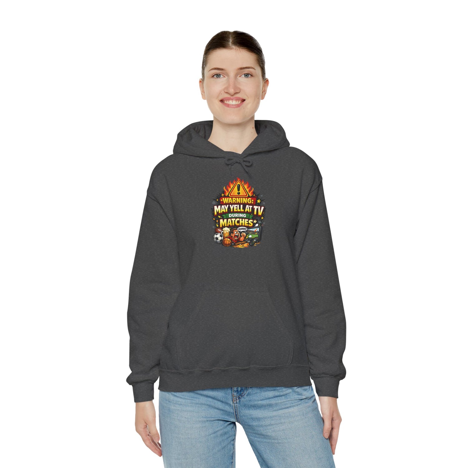 Warning May Yell At TV During Matches Funny Hoodie