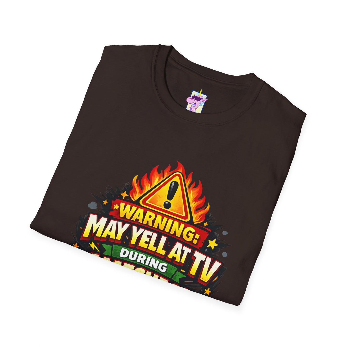 Warning May Yell at TV During Matches Funny Soccer Shirt – Graphic Tee | Soccer Fan Gift