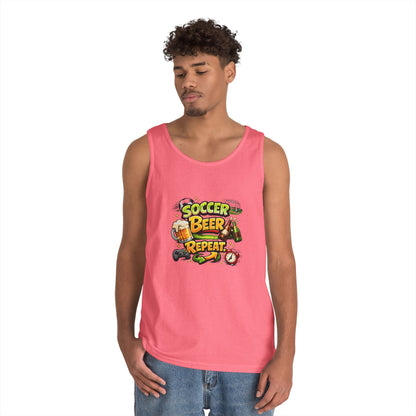 Soccer Beer Repeat Funny Tank Top