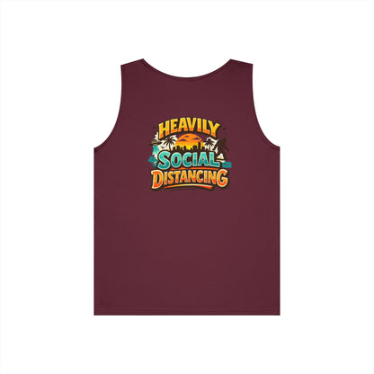 Heavily Socially Distancing Funny Tank Top