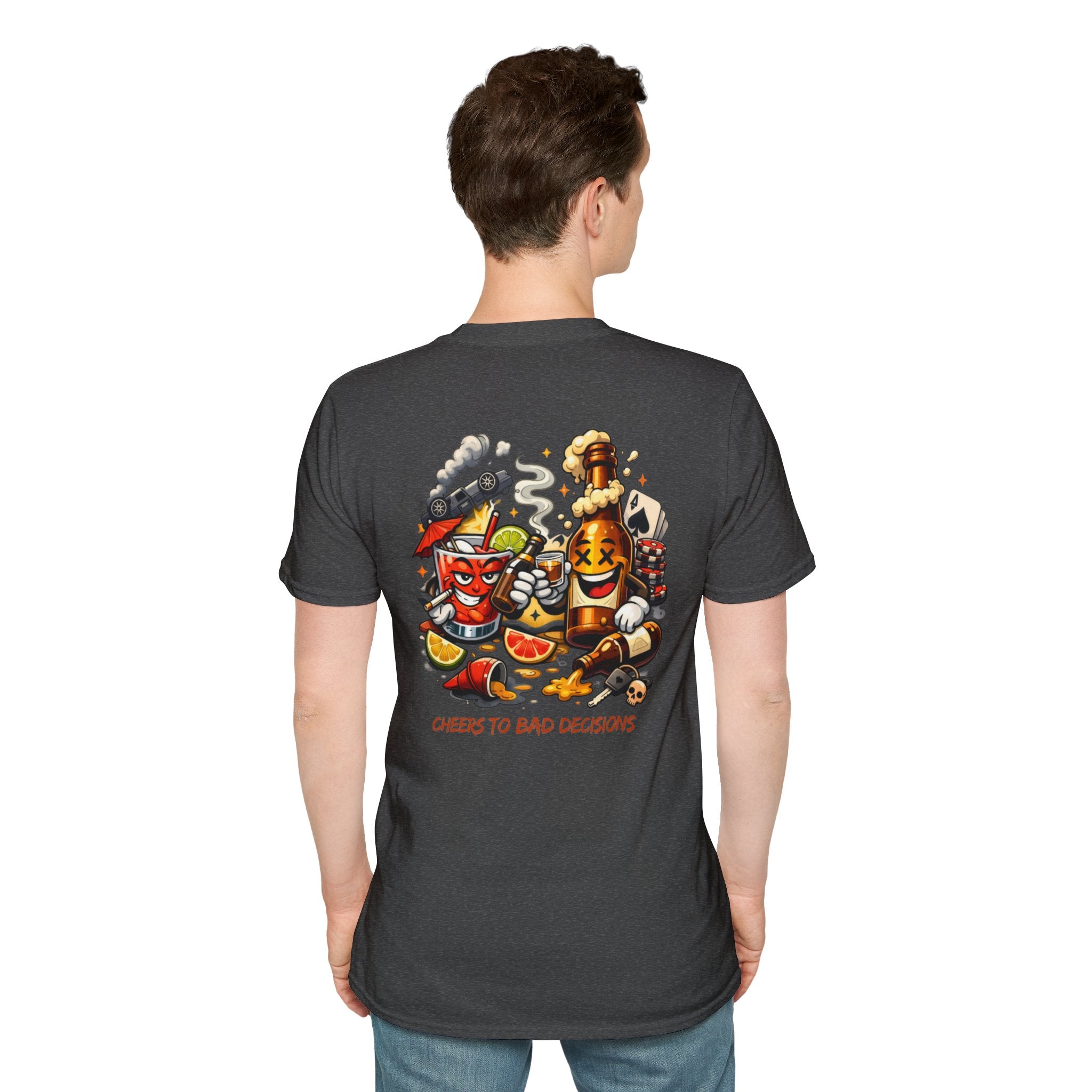 Cheers to Bad Decisions T-Shirt — Funny Party Graphic Tee