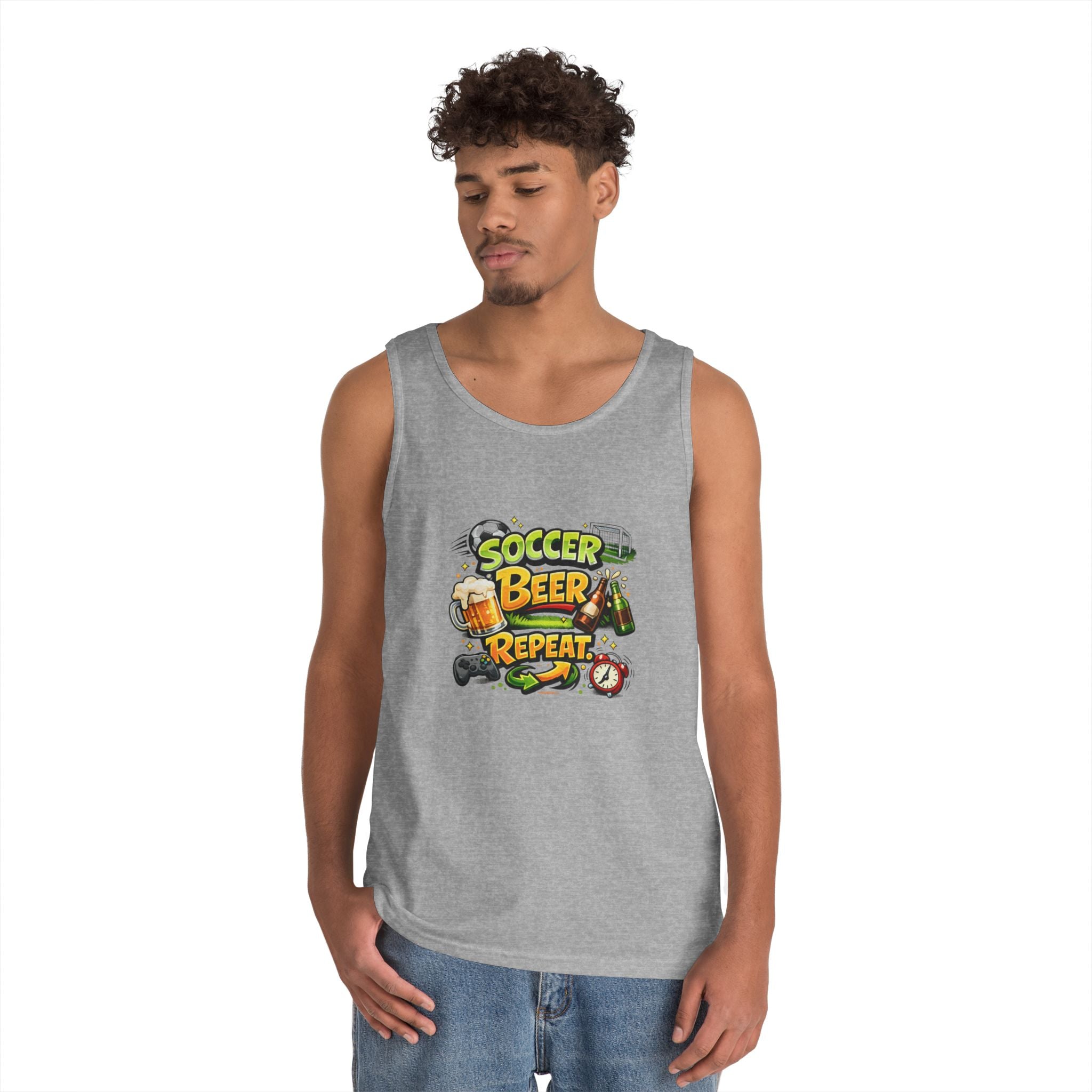 Soccer Beer Repeat Funny Tank Top