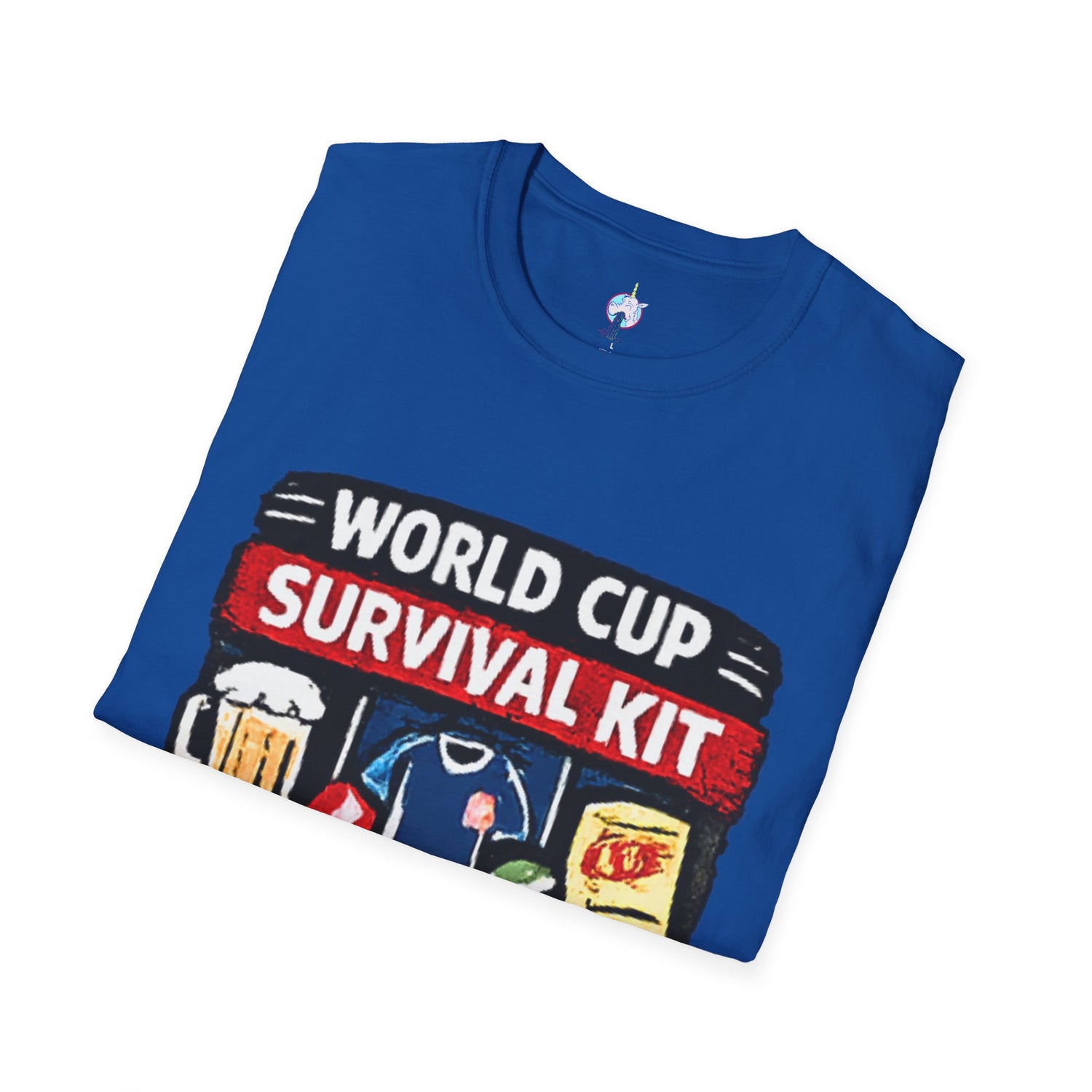 World Cup Survival Kit T-Shirt — Soccer Fan Tee with Beer &amp; Snacks Graphic