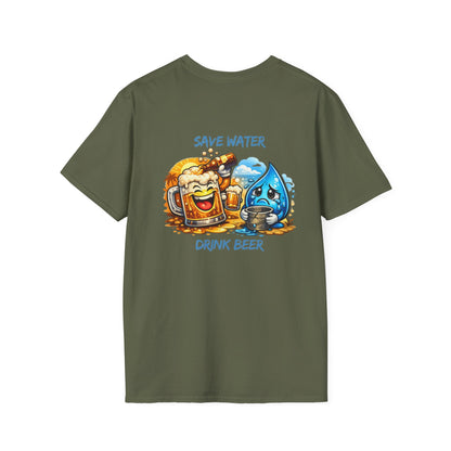 Save Water Drink Beer T-Shirt — Funny Beer &amp; Water Cartoon Tee