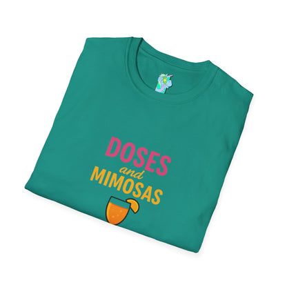Doses and Mimosas- Party Vibes Unisex T-Shirt