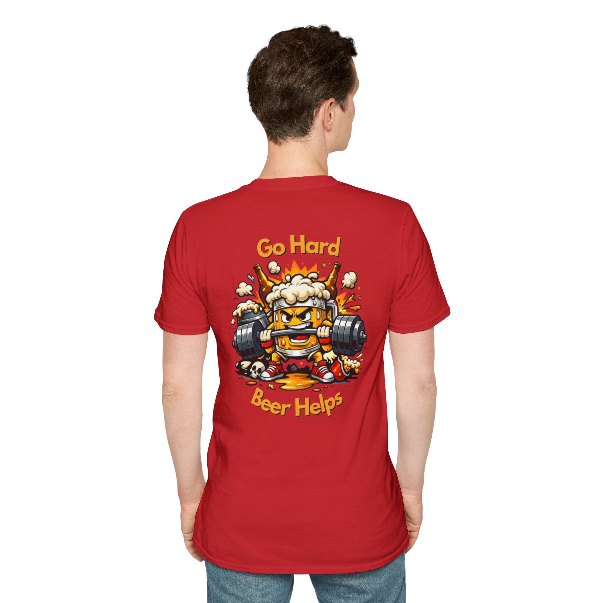 Go Hard Beer Helps T-Shirt — Funny Gym Beer Fitness Graphic Tee