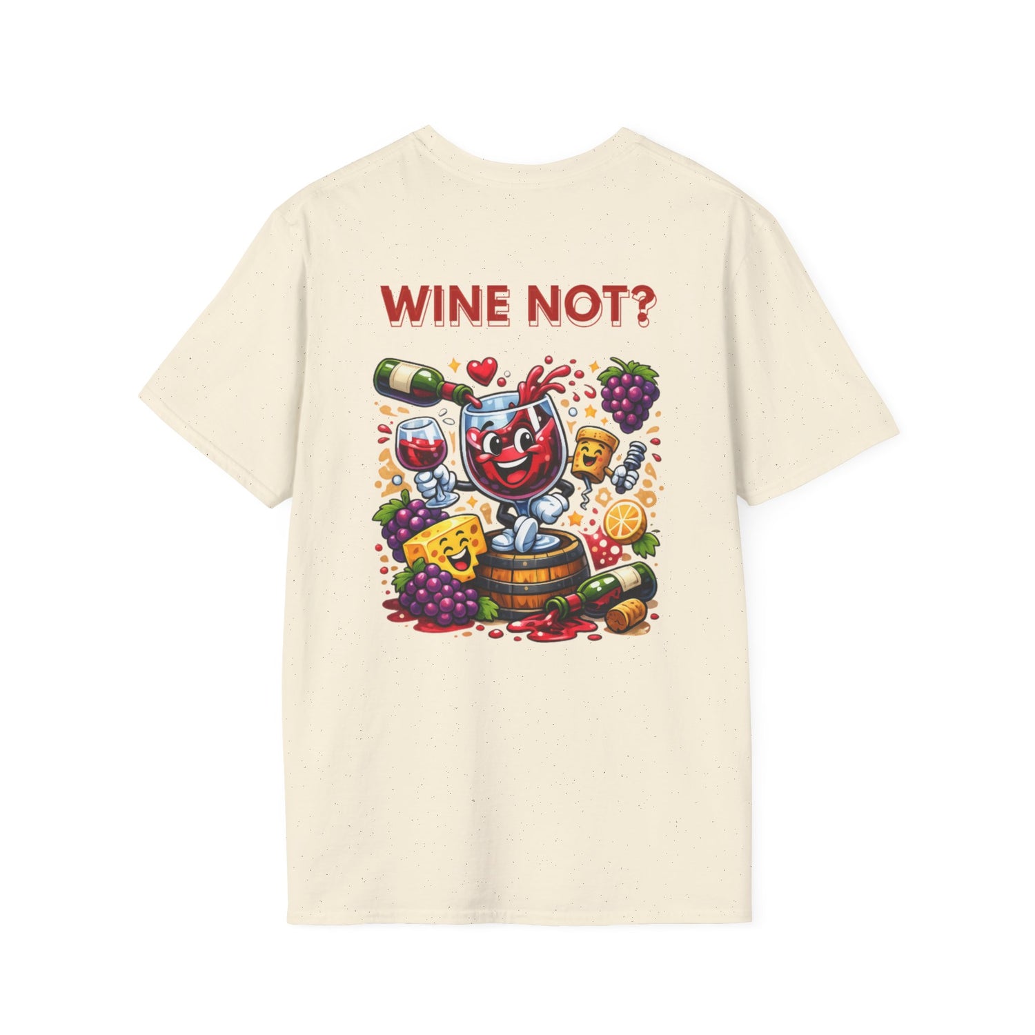 Wine Not? Graphic T-Shirt — Funny Wine Glass &amp; Grapes Tee