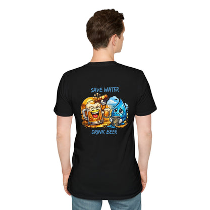 Save Water Drink Beer T-Shirt — Funny Beer &amp; Water Cartoon Tee
