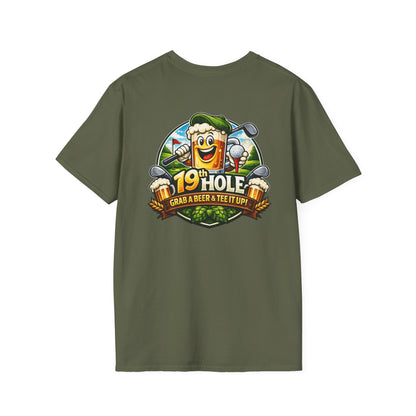 19th Hole Golf T-Shirt — "Grab a Beer &amp; Tee It Up" Vintage Golfing Tee